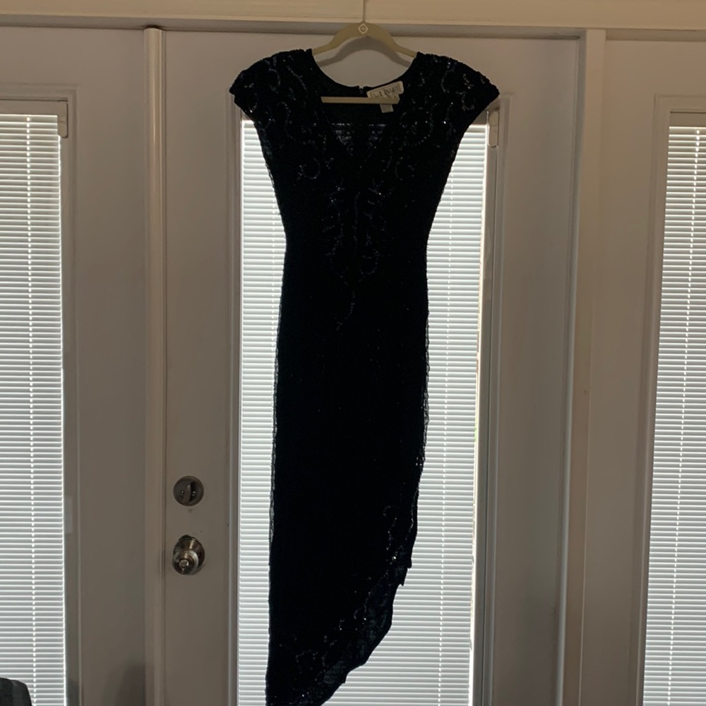 A.J. Bari Black sequin beaded dress